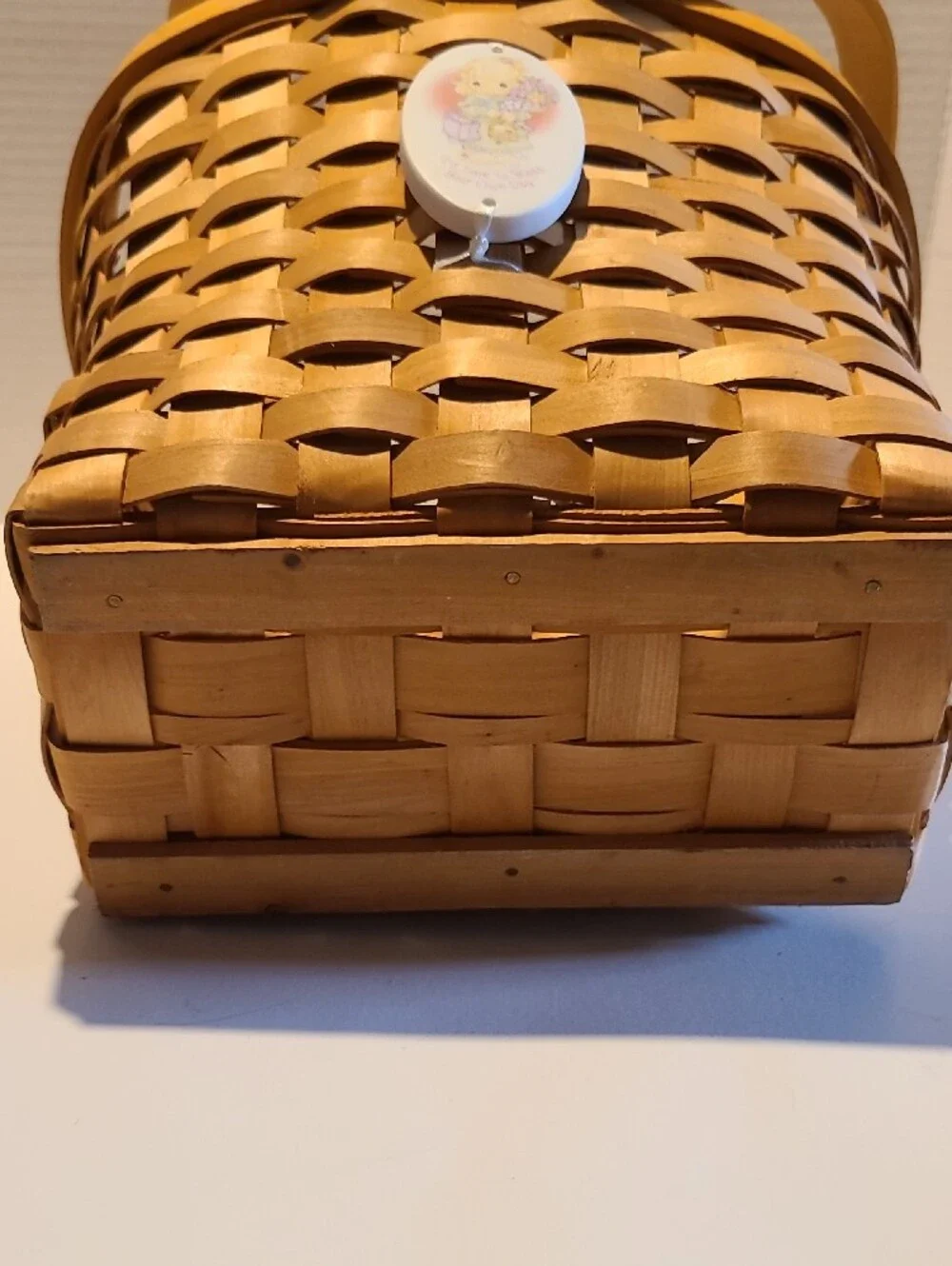 Classic Woven Double-Handle Basket Tote in Light Brown